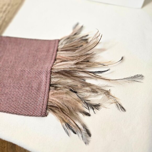 VTG Emu Feather Designer Wool Scarf Stella Cadente PARIS ~ Boho Parisian Style - Picture 8 of 16